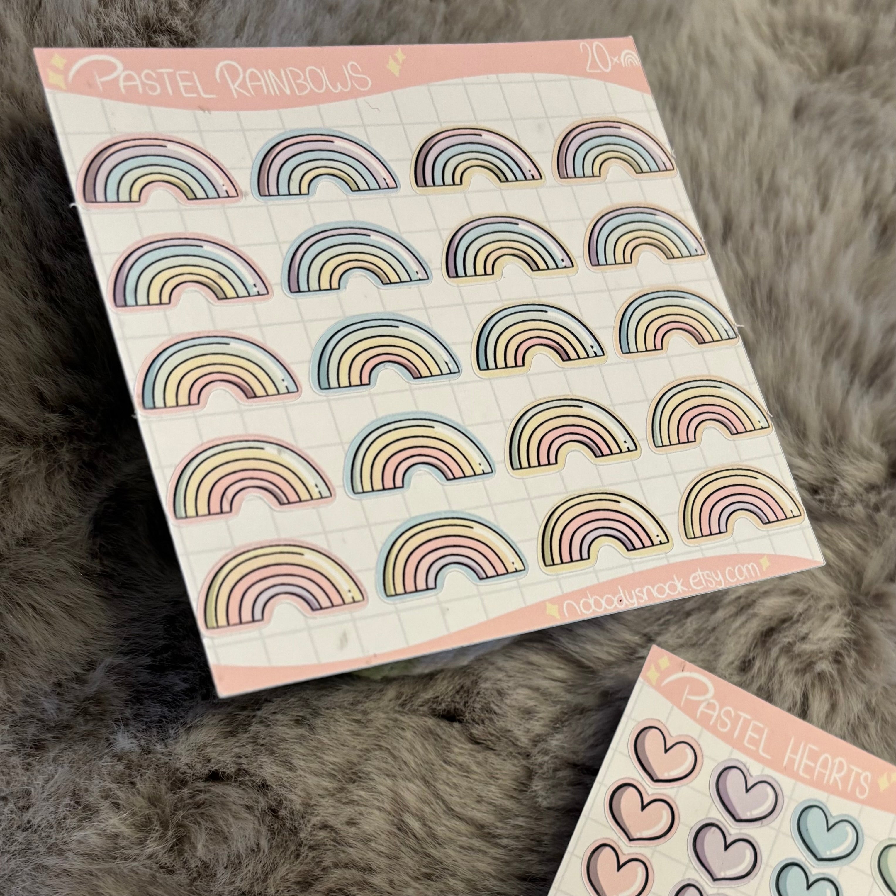 Stickerbögen - Herzen & Regenbögen