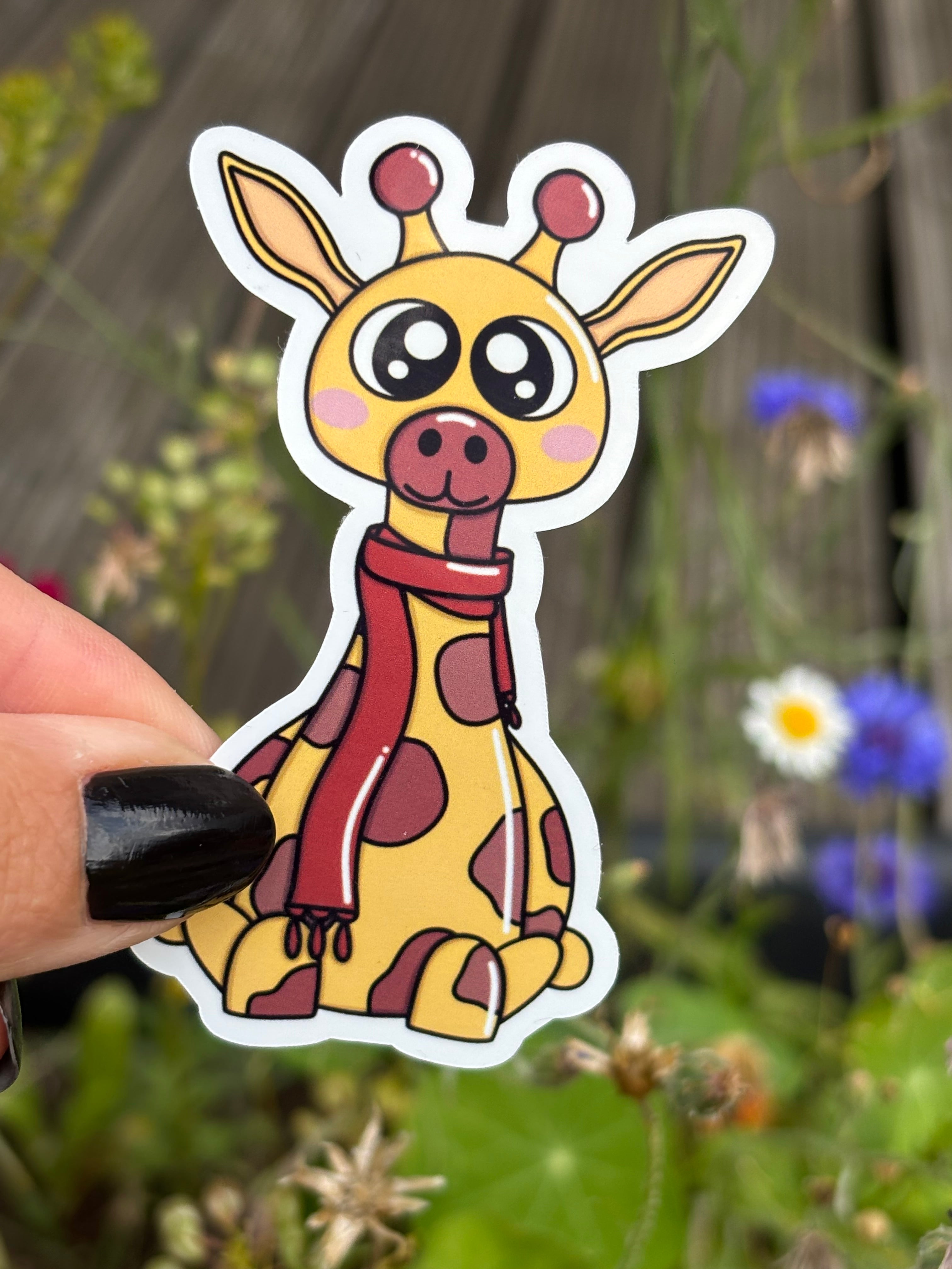 Sticker - Giraffe, mit/ohne Schal