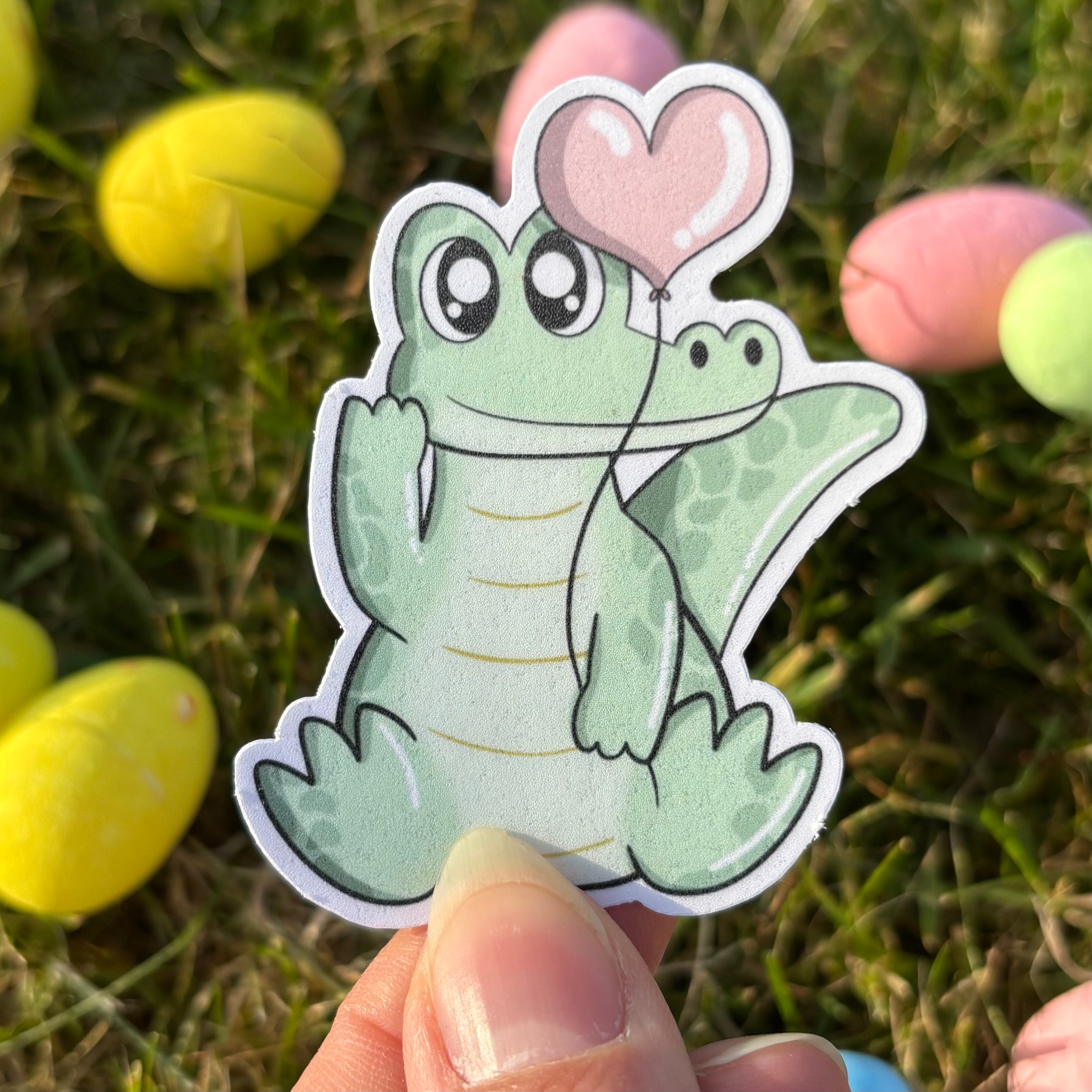 Sticker - Krokodil mit Herzluftballon