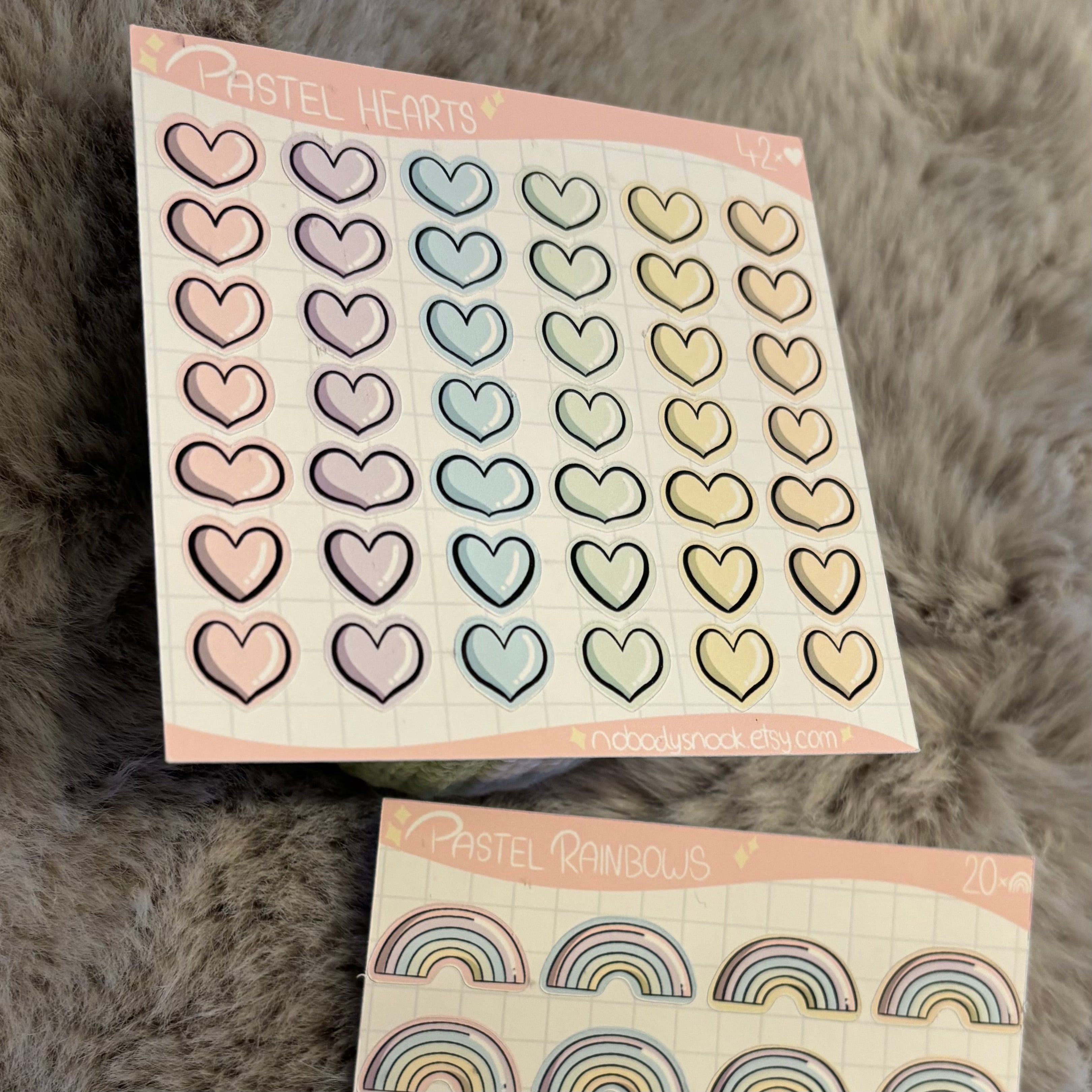 Stickerbögen - Herzen & Regenbögen