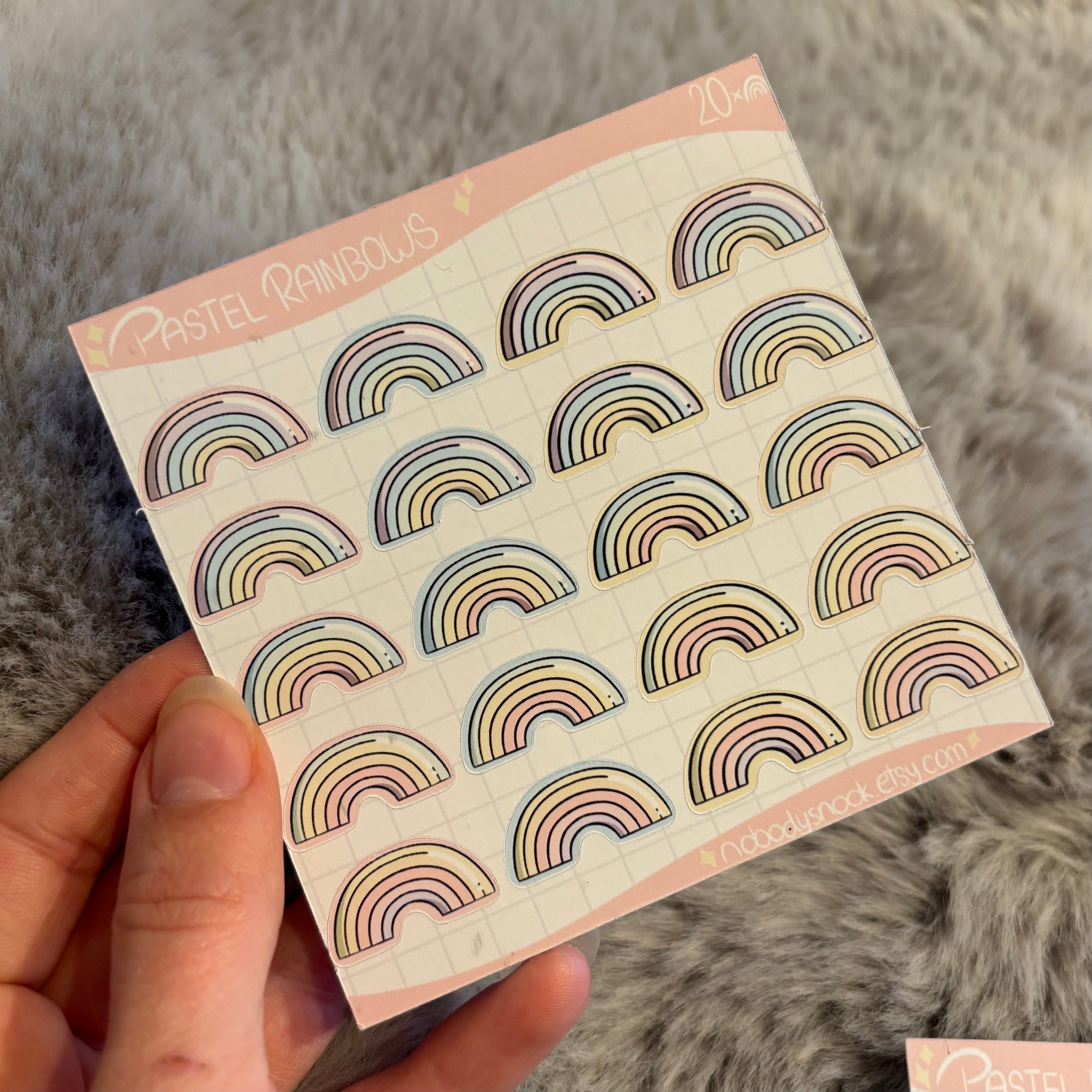 Stickerbögen - Herzen & Regenbögen