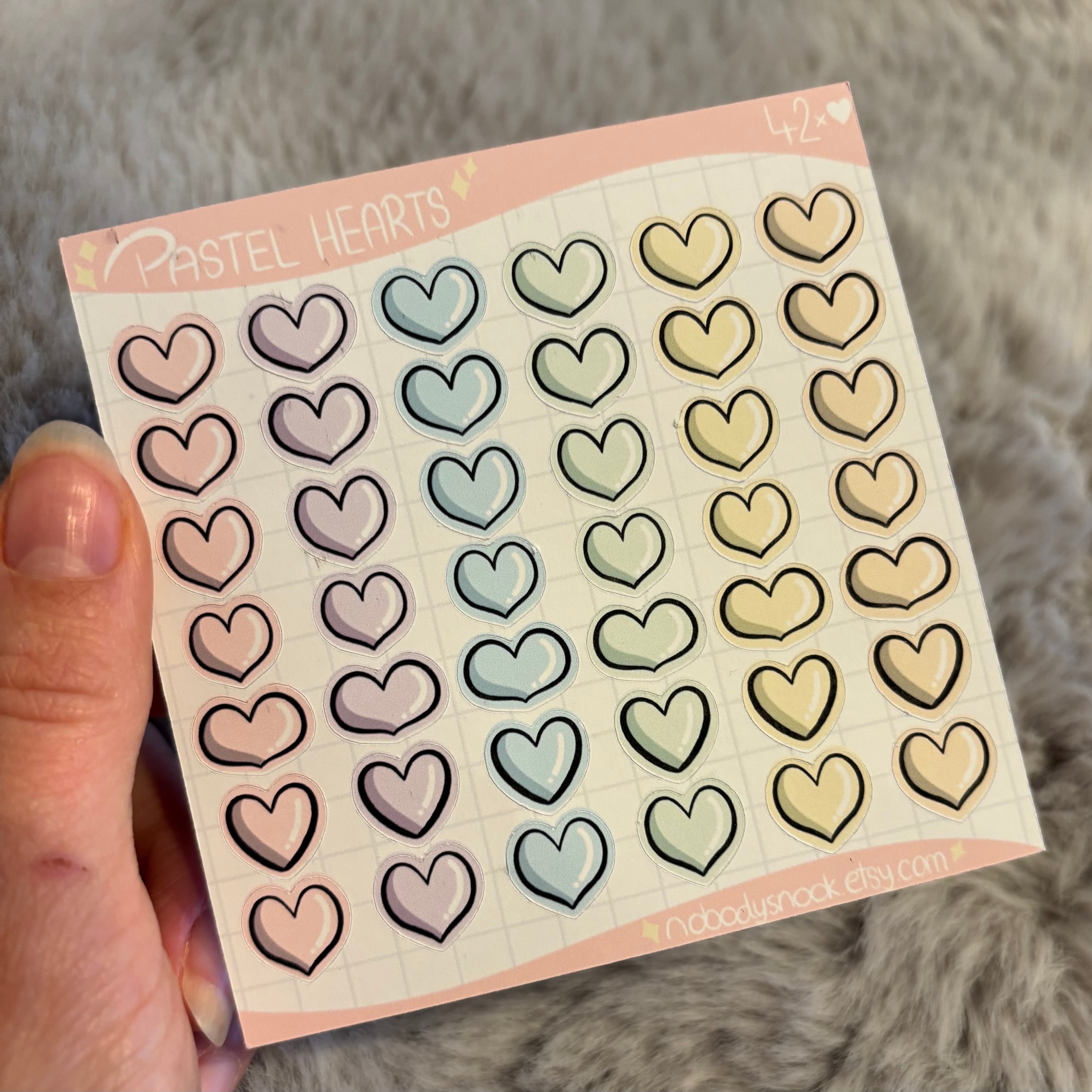 Stickerbögen - Herzen & Regenbögen