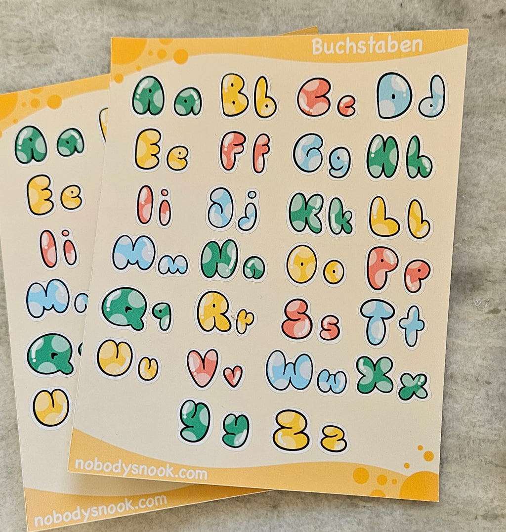 B-Ware Stickerbogen - Buchstaben