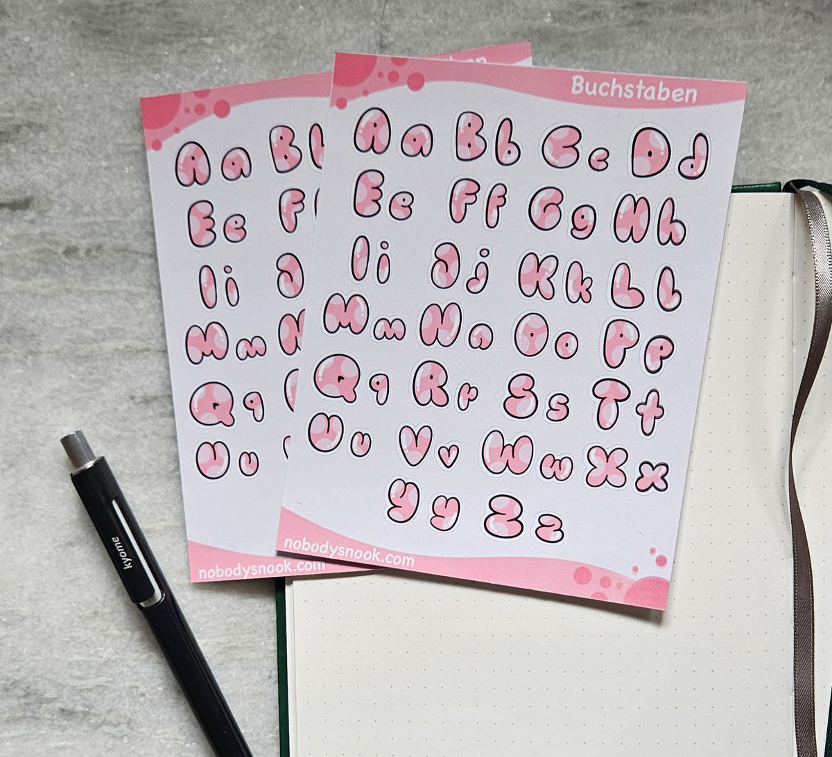 Stickerbogen - Buchstaben