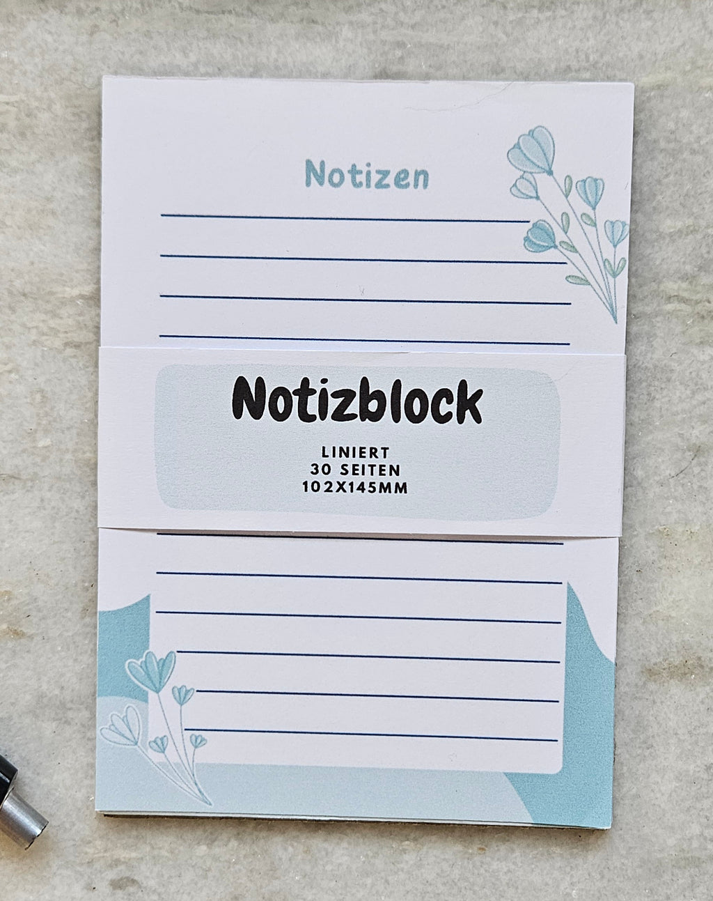 B- Ware Notizblock - zarte Blumen