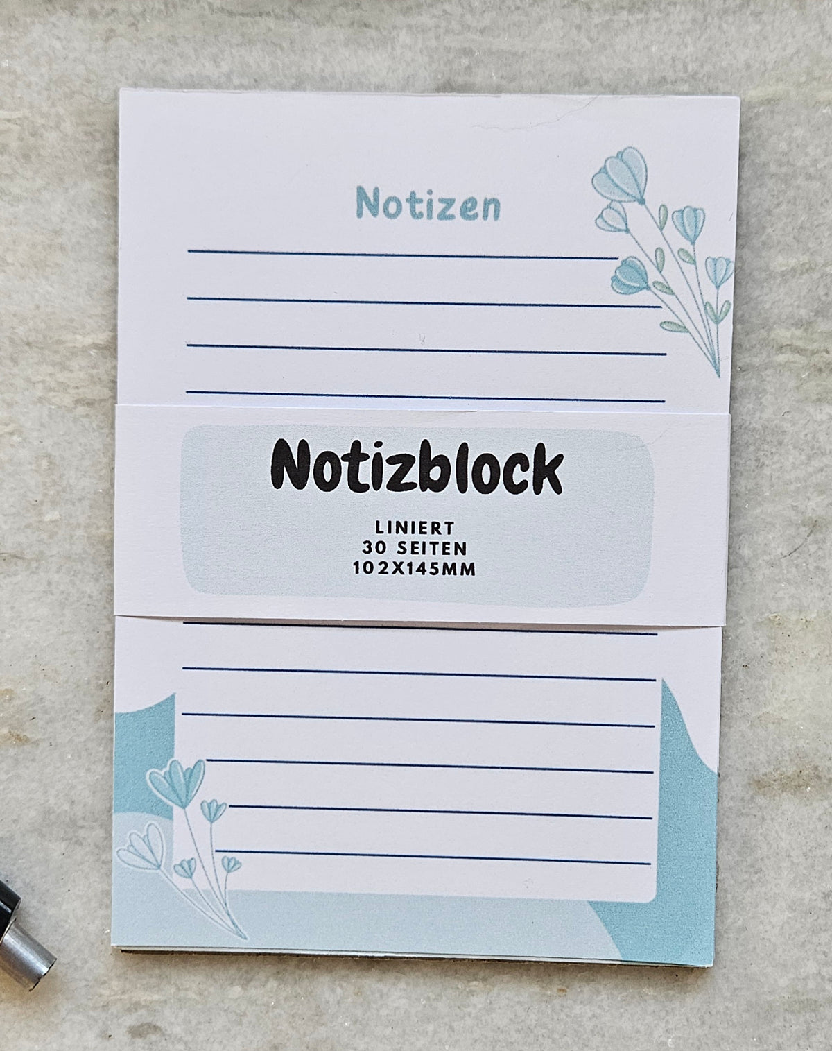 B- Ware Notizblock - zarte Blumen