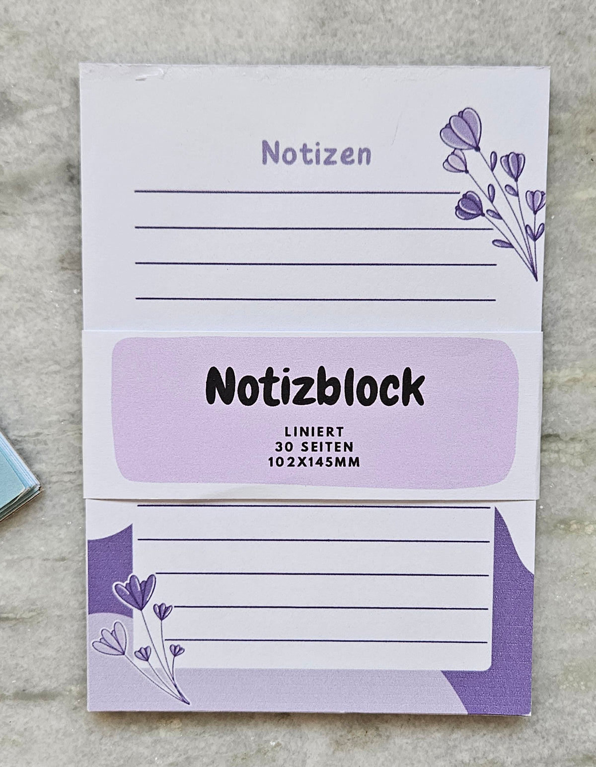 B- Ware Notizblock - zarte Blumen