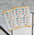 Stickerbogen - Wochentage