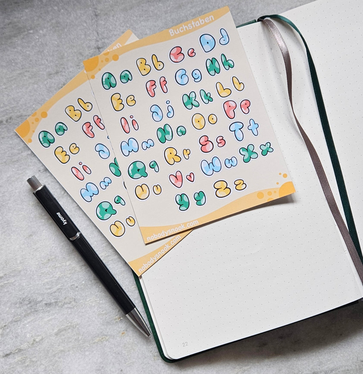 Stickerbogen - Buchstaben