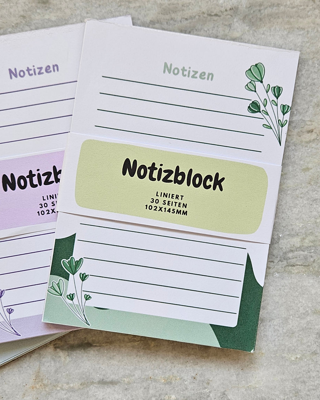 B- Ware Notizblock - zarte Blumen