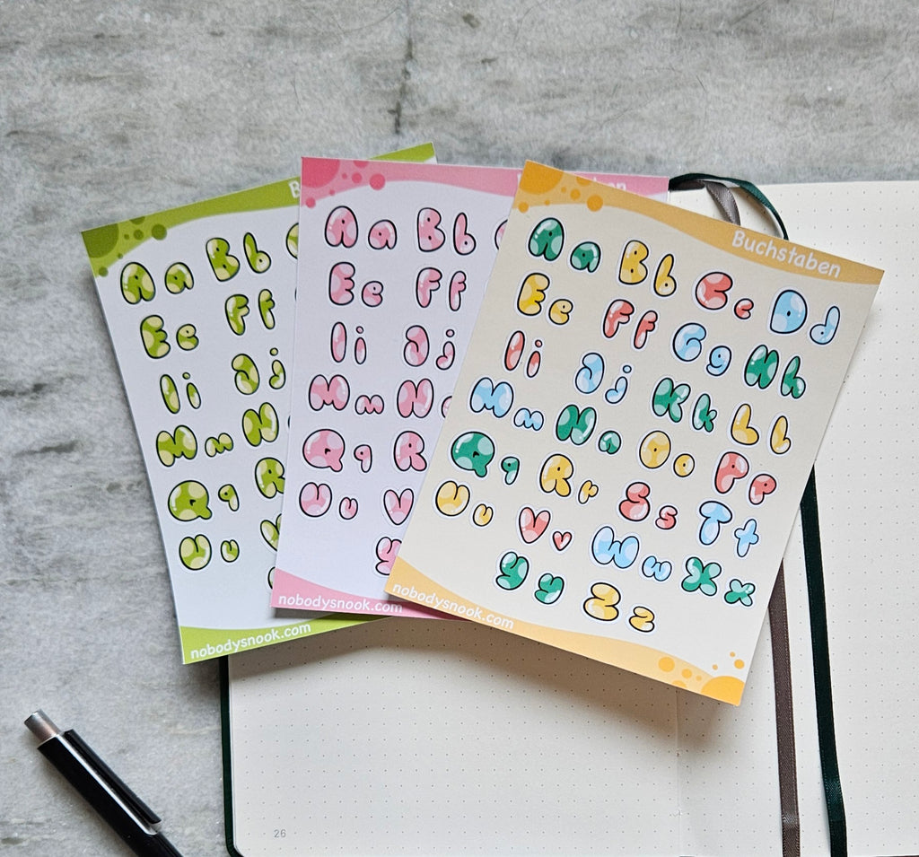 Stickerbogen - Buchstaben