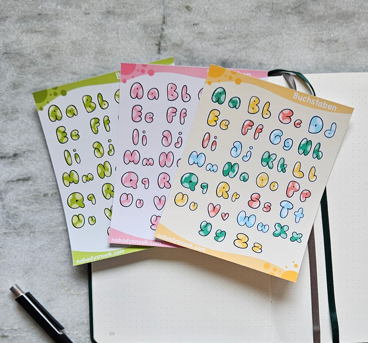 Stickerbogen - Buchstaben