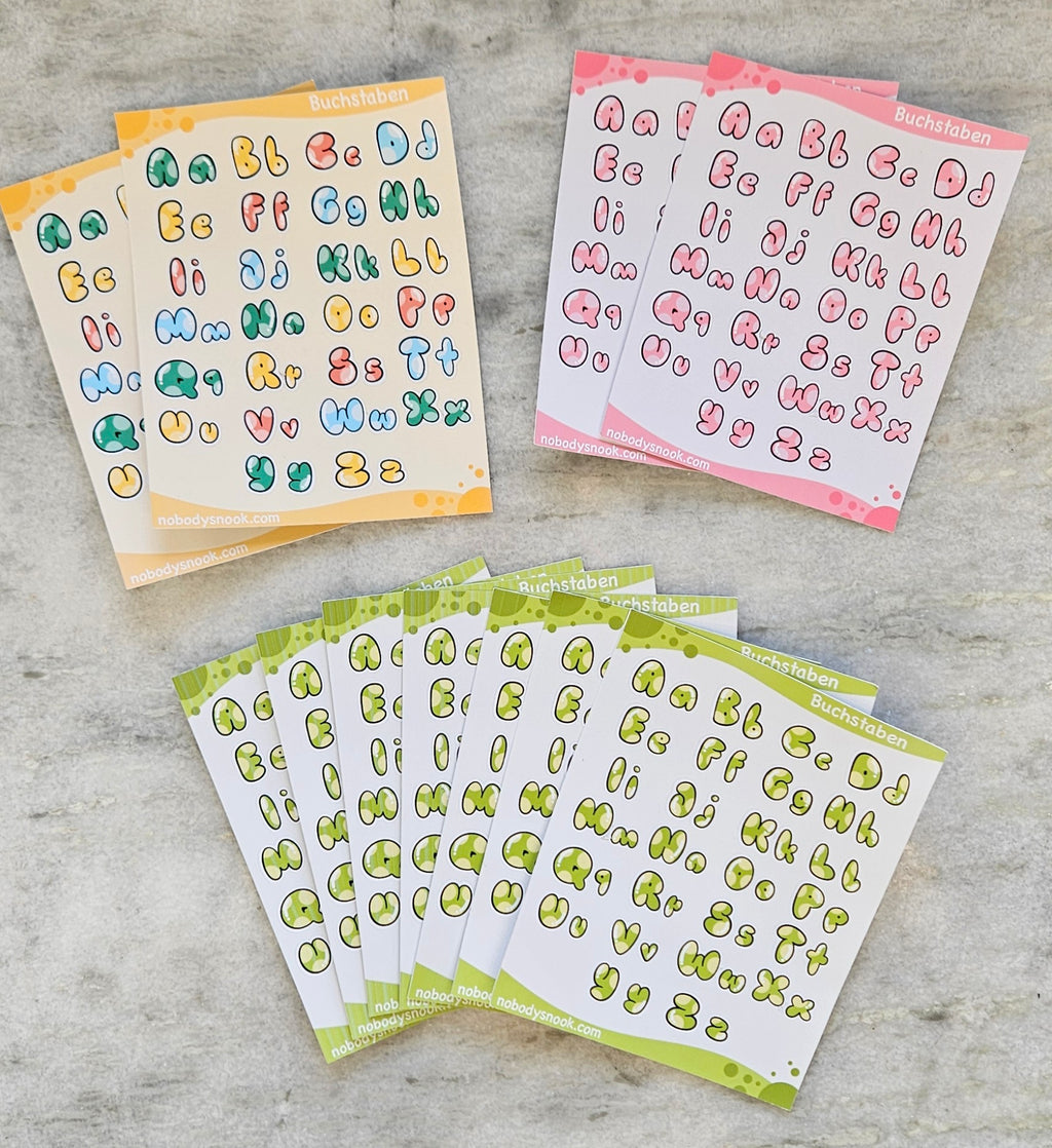 B-Ware Stickerbogen - Buchstaben