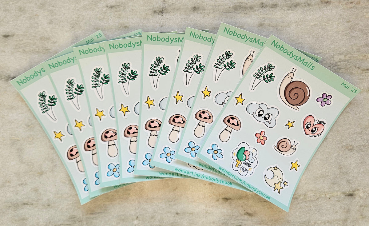 B-Ware Stickerbogen aus der ersten Nobody's Mail